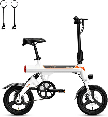 Jasion EB3 Electric Bike Adults 21mph, 500W Peak Motor, 270Wh Battery, Rear Suspension, 3 Levels Assist