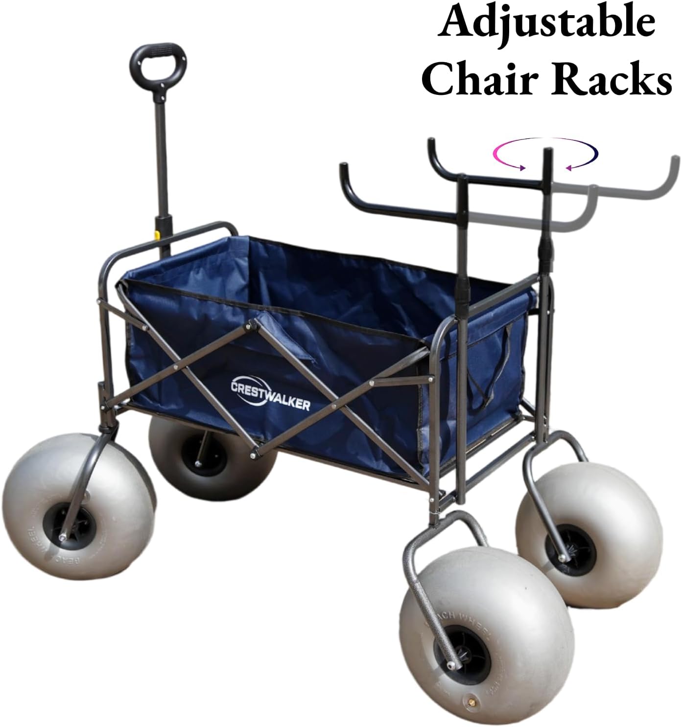 Beach Cart With 13 In. Balloon Wheels, Chair Racks And Pump Included