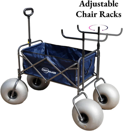 Beach Cart With 13 In. Balloon Wheels, Chair Racks And Pump Included