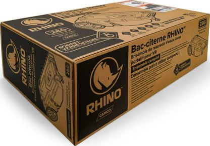Camco Rhino Heavy Duty 28 Gallon Portable RV Waste Holding Tank With Hose And Accessories Leak Free And Odorless RV Tote Tank, 39004