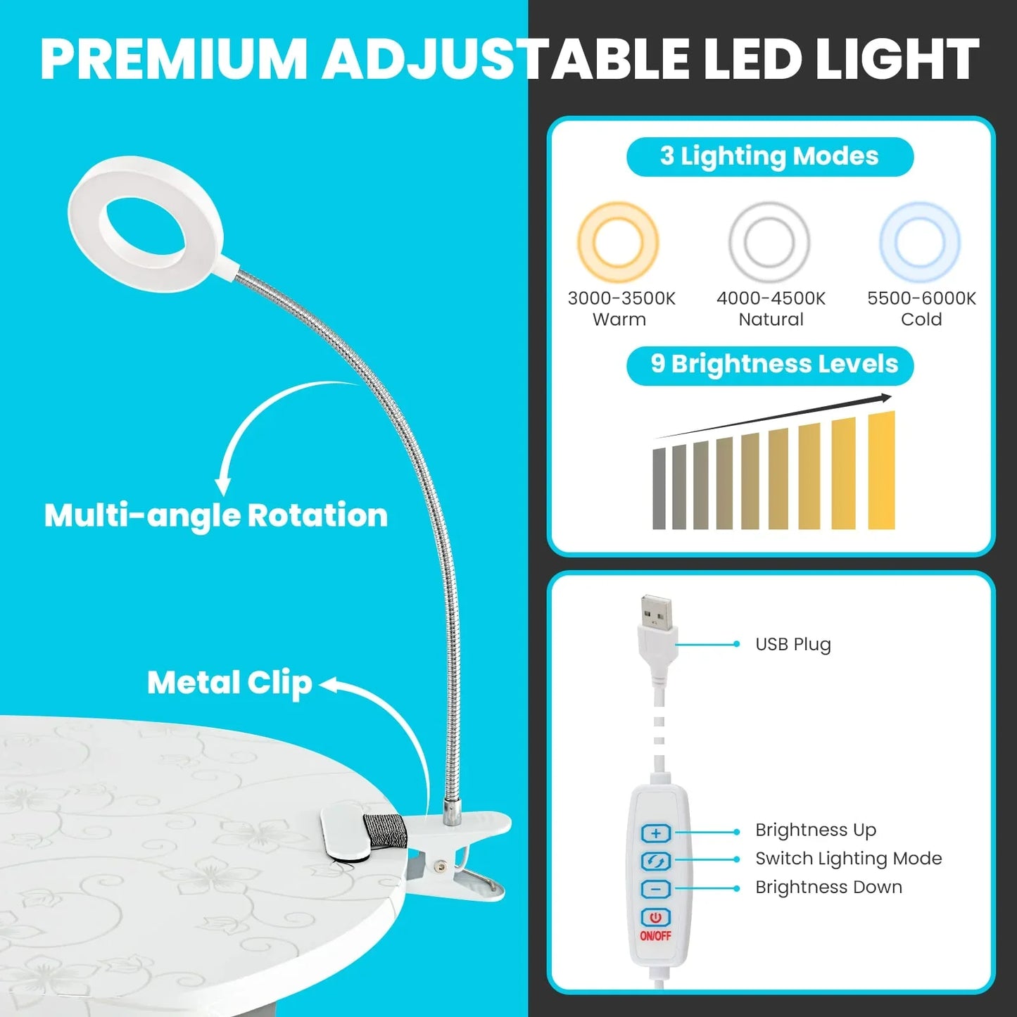 Ldaily Portable Nail Table With Electric Dust Collector