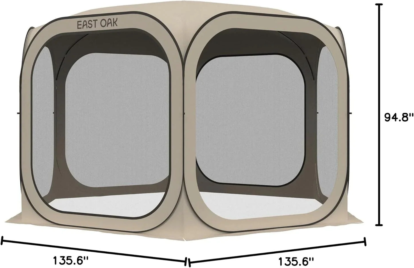 East Oak Screen House Tent Pop-Up, Portable Screen Room Canopy Instant Screen Tent 10 x 10 Ft. With Carry Bag For Patio, Backyard