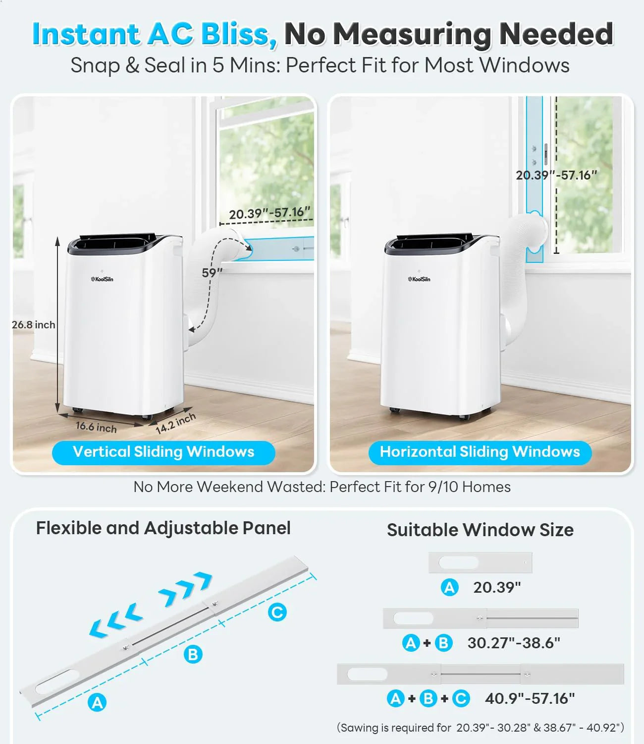 14,000 BTU Portable Air Conditioner Cools Up To 700 Sq. Ft, Auto-Evaporation Low Noise Portable AC Unit With Remote Control Fits For Large Room