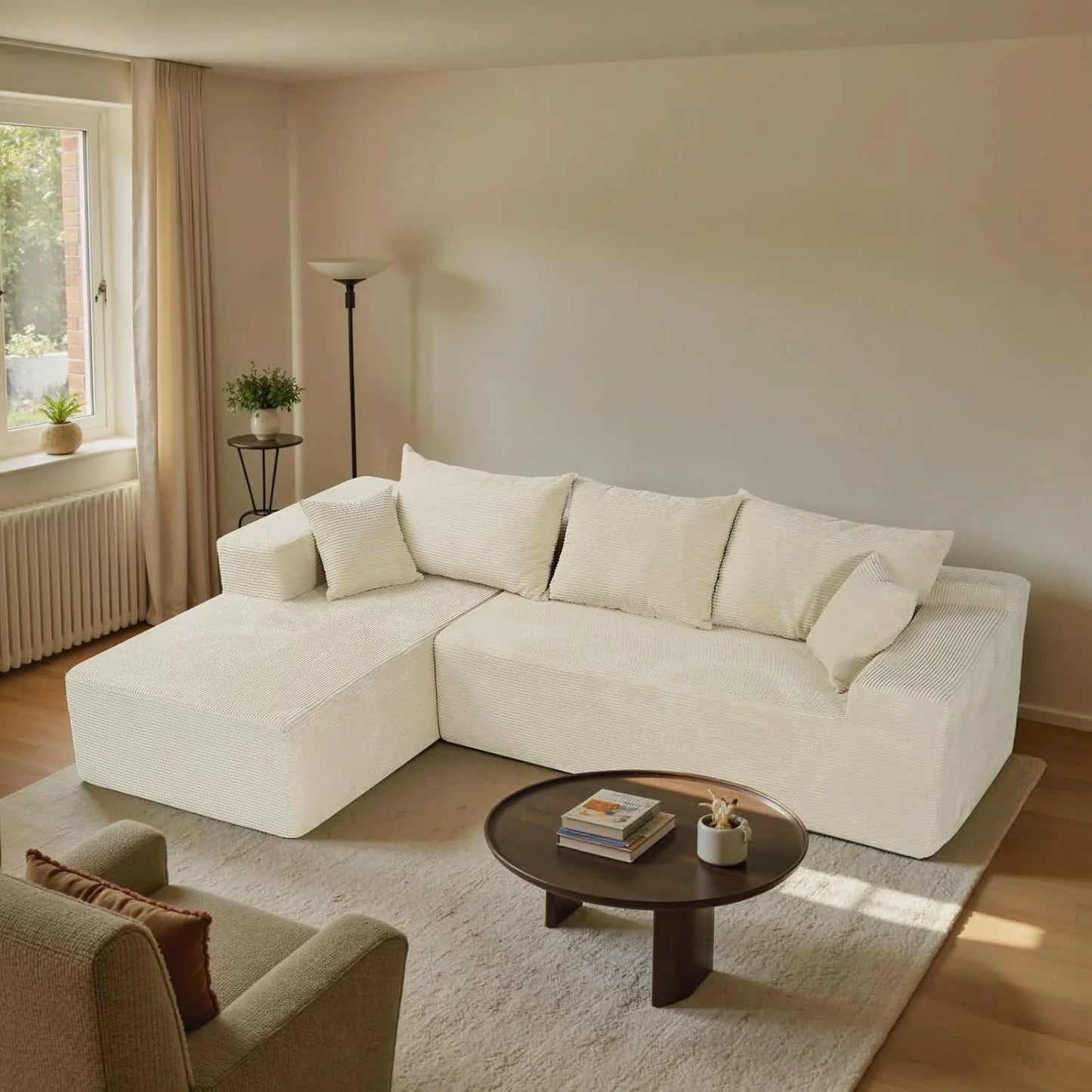Cloud Sectional Couch With L-Shape Chaise, Modern Modular Sofa With Deep Seat, Upholstered Couches For Living Room Bedroom, No Assembly Required
