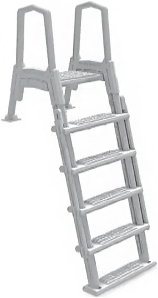 Select Anti-Slip in-Pool Steps, Gray, For Above Ground Swimming Pools, Can Mount To Decks 48 In. To 54 In. H, Safety Stairs Capacity Up To 300 Lbs