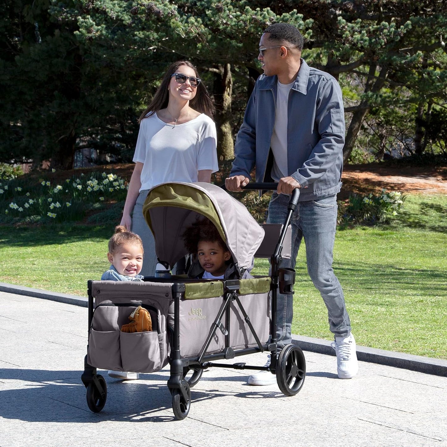 Jeep Sport All-Terrain Stroller Wagon By Delta Children Includes Canopy Parent Organizer