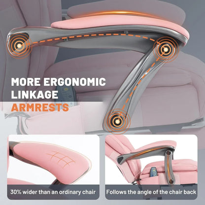 Massage Office Chair With Heating And Footrest Ergonomic Executive Reclining Office Chair