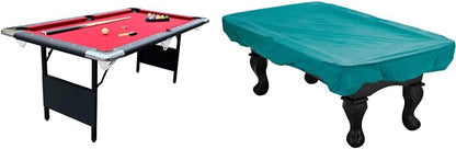 6 Ft. Portable Pool Table, Adults Folding Billiards Tables For Game Room With Easy Foldable Storage, Includes Full Set Of Billiard Balls, Cues