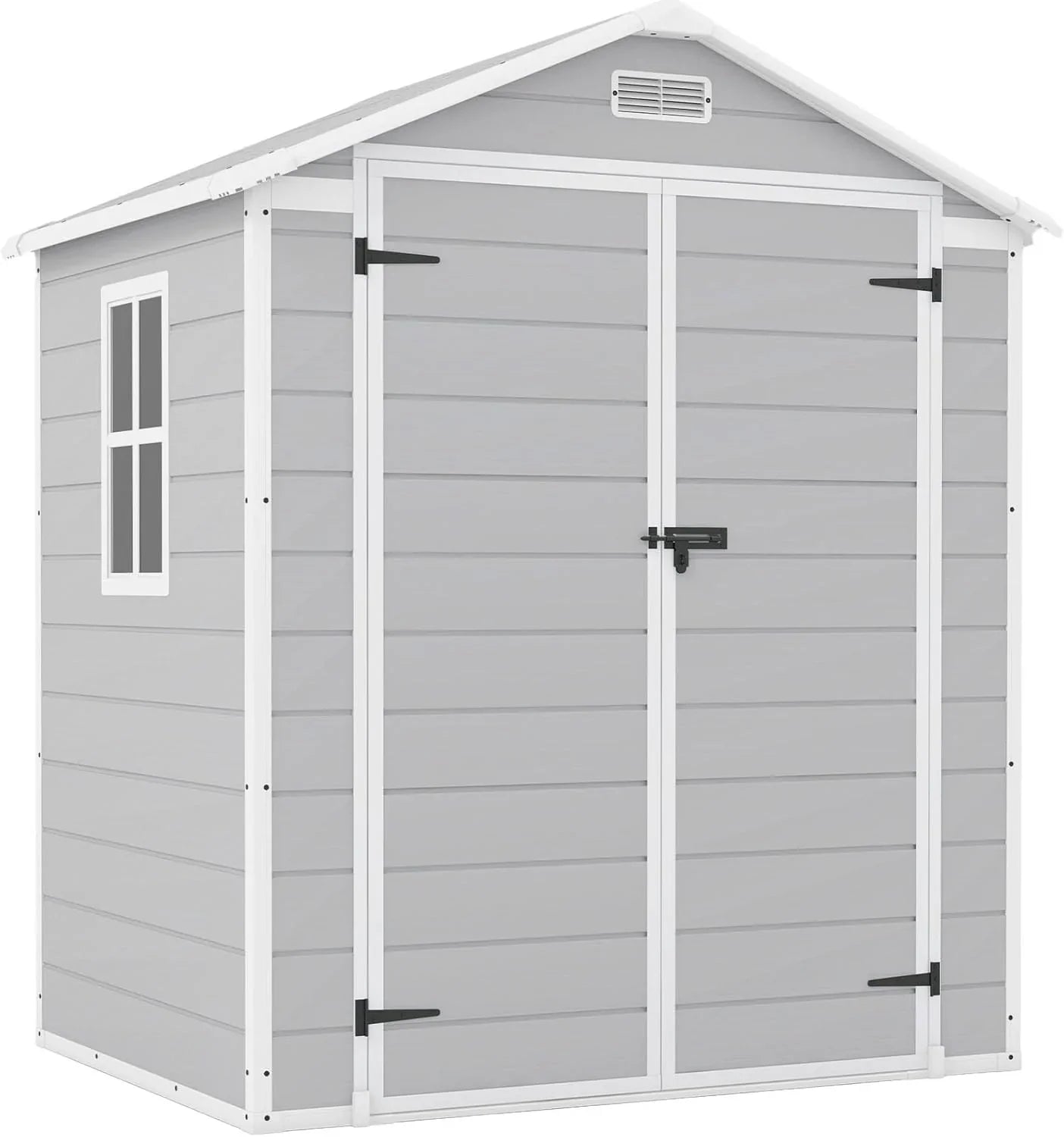 Patiowell 6x4 Ft Plastic Outdoor Storage Shed With Floor, Resin Outdoor Storage Shed