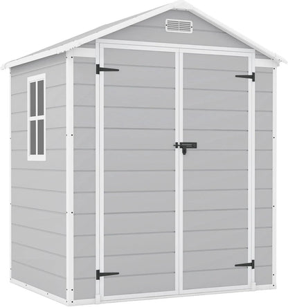 Patiowell 6x4 Ft Plastic Outdoor Storage Shed With Floor, Resin Outdoor Storage Shed