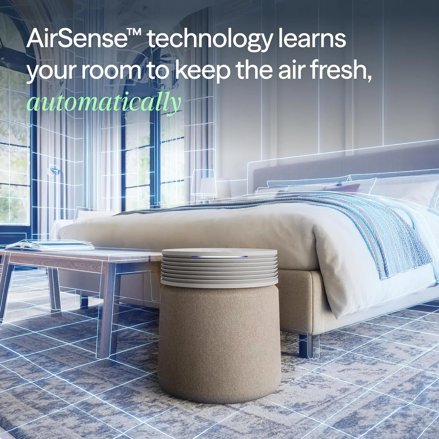 Blueair Air Purifier For Large Rooms And Home- Odor Eliminating Cleans Up To 3385 Ft虏, HEPASilent, Smart WiFi, Auto Mode, Doubles As Table