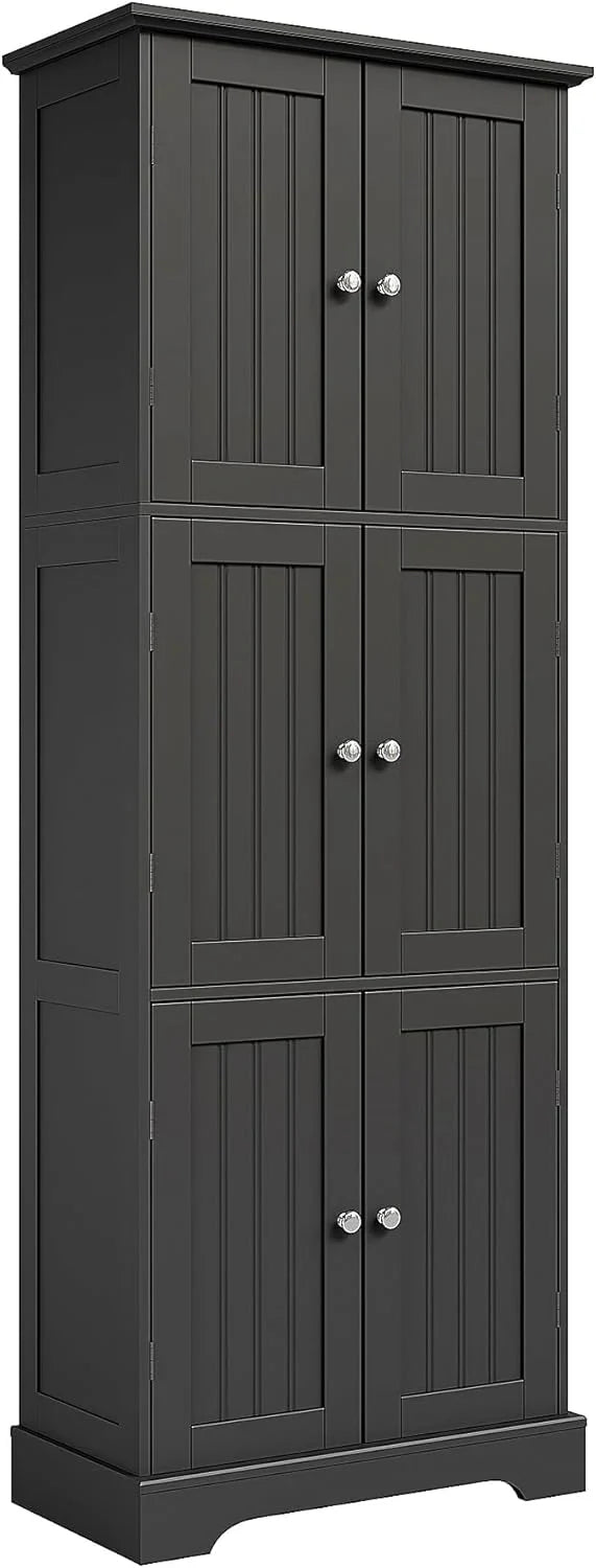 ChooChoo Tall Bathroom Storage Cabinet With 6 Doors, Freestanding Floor Cabinet