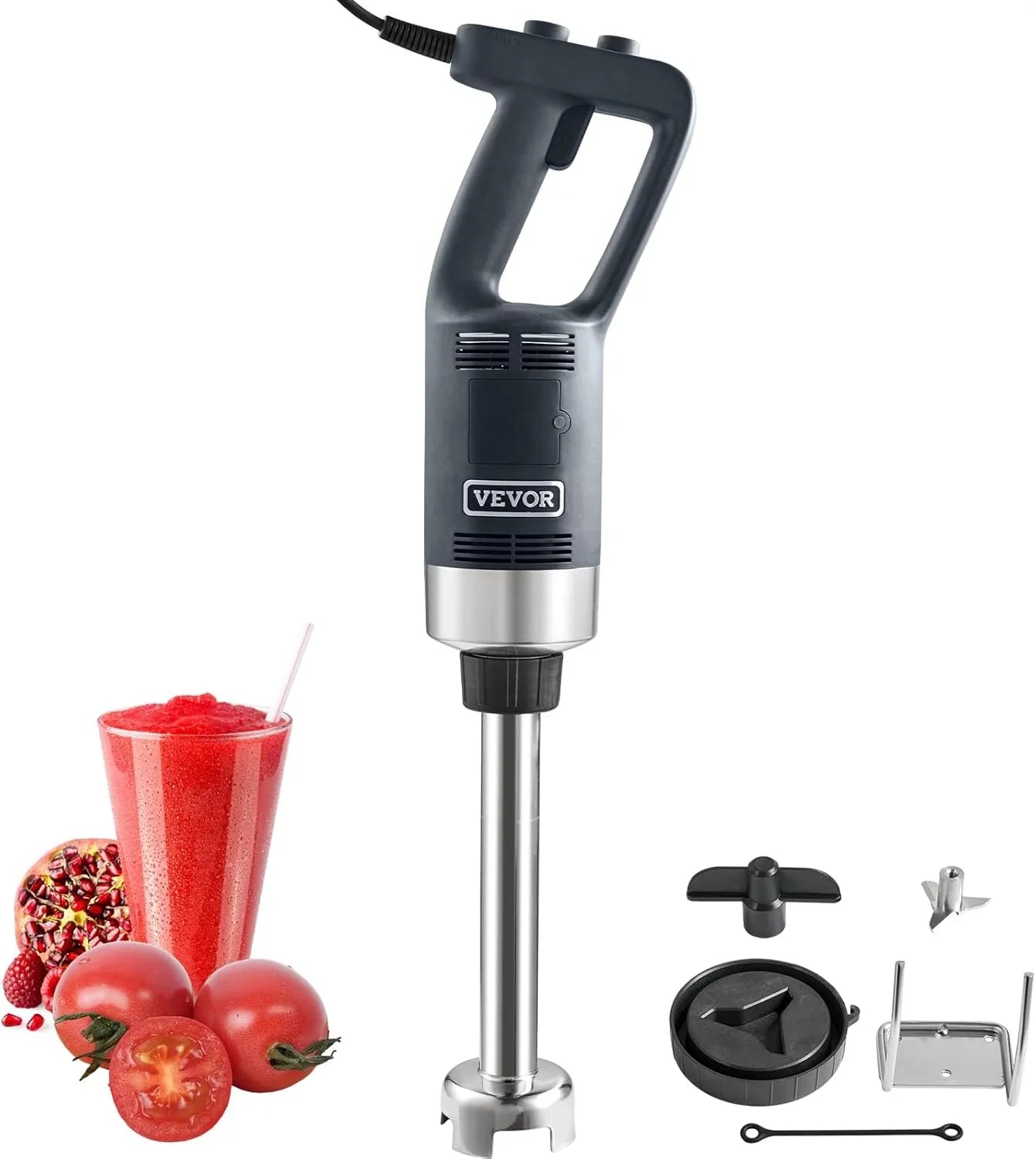 Vevor Commercial Immersion Blender, 750W 20 In. Heavy Duty Hand Mixer, Variable Speed Kitchen Stick Mixer With 304 Stainless Steel Blade