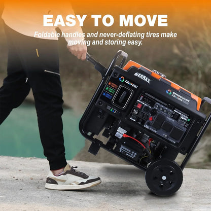 10500 Peak Watt Tri Fuel Open Frame Inverter Generator, With Ats, Quiet Technology, CO Sensor, Digital Display And 50A, Ideal For Home Backup