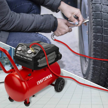 Hard Air Compressor, 10 Gallon 1.8 HP 175 PSI, 4.0CFM 90PSI, Oil Free And Maintenance Free, Portable With Large Wheels, CMXECXA0201041