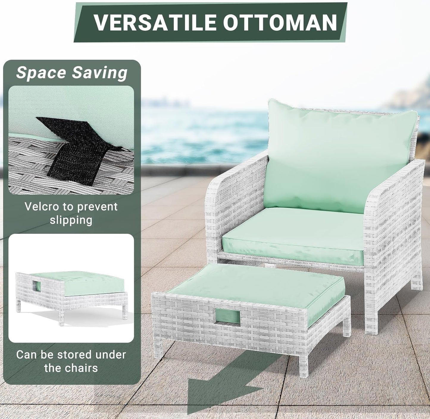 Leveleve Balcony Furniture 5 Piece Patio Conversation Set