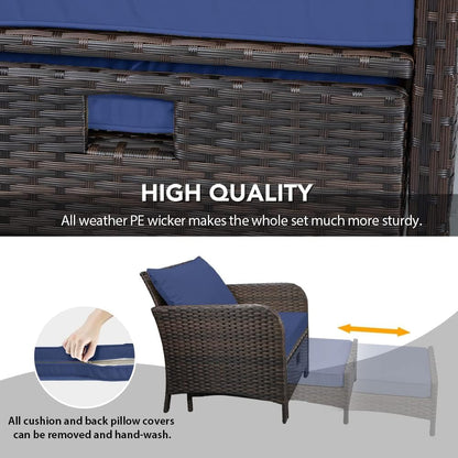 Leveleve Balcony Furniture 5 Piece Patio Conversation Set