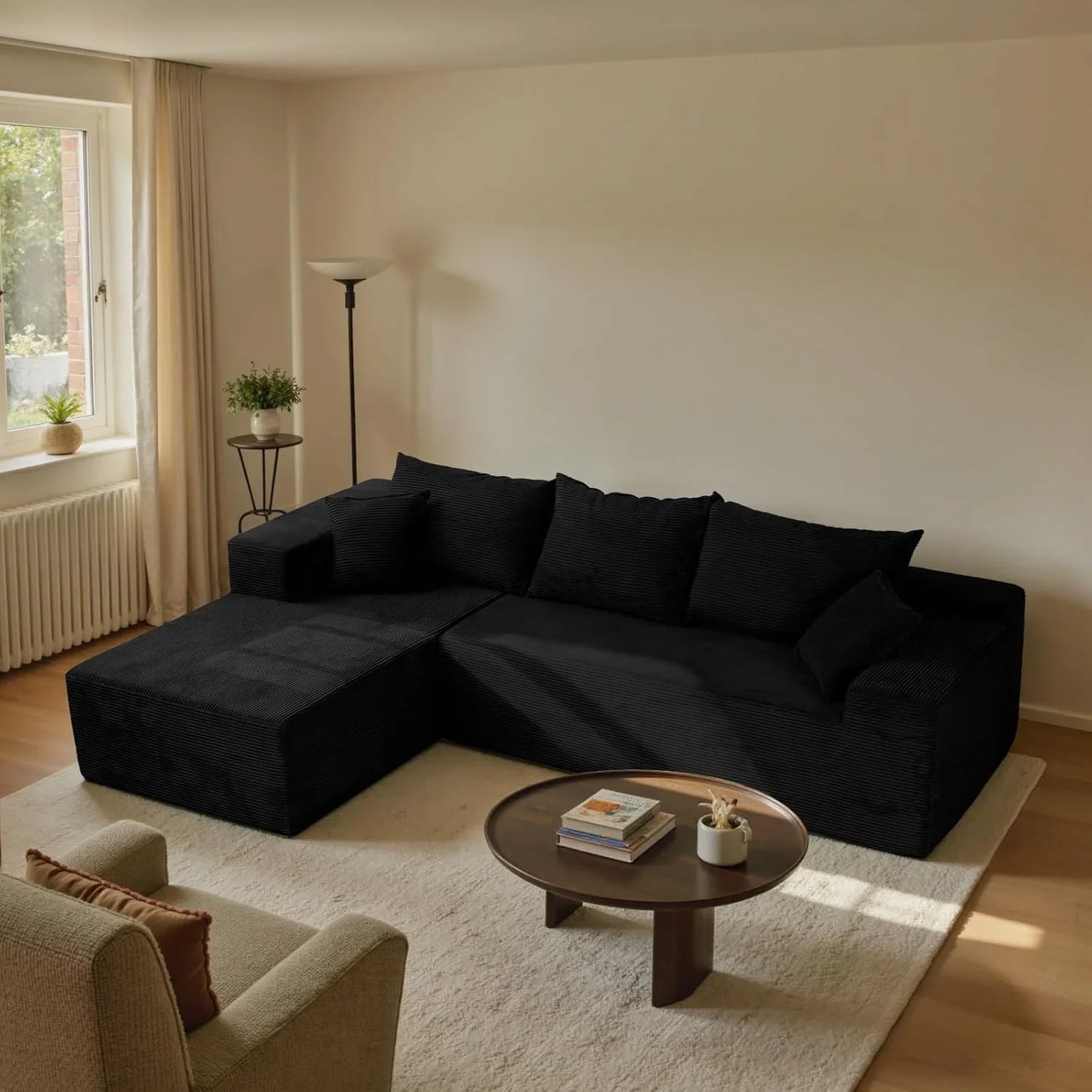 Cloud Sectional Couch With L-Shape Chaise, Modern Modular Sofa With Deep Seat, Upholstered Couches For Living Room Bedroom, No Assembly Required