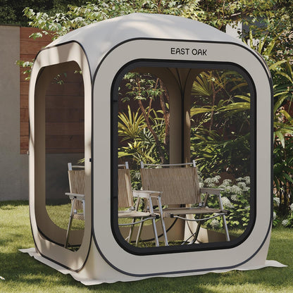 East Oak Screen House Tent Pop-Up, Portable Screen Room Canopy Instant Screen Tent 10 x 10 Ft. With Carry Bag For Patio, Backyard