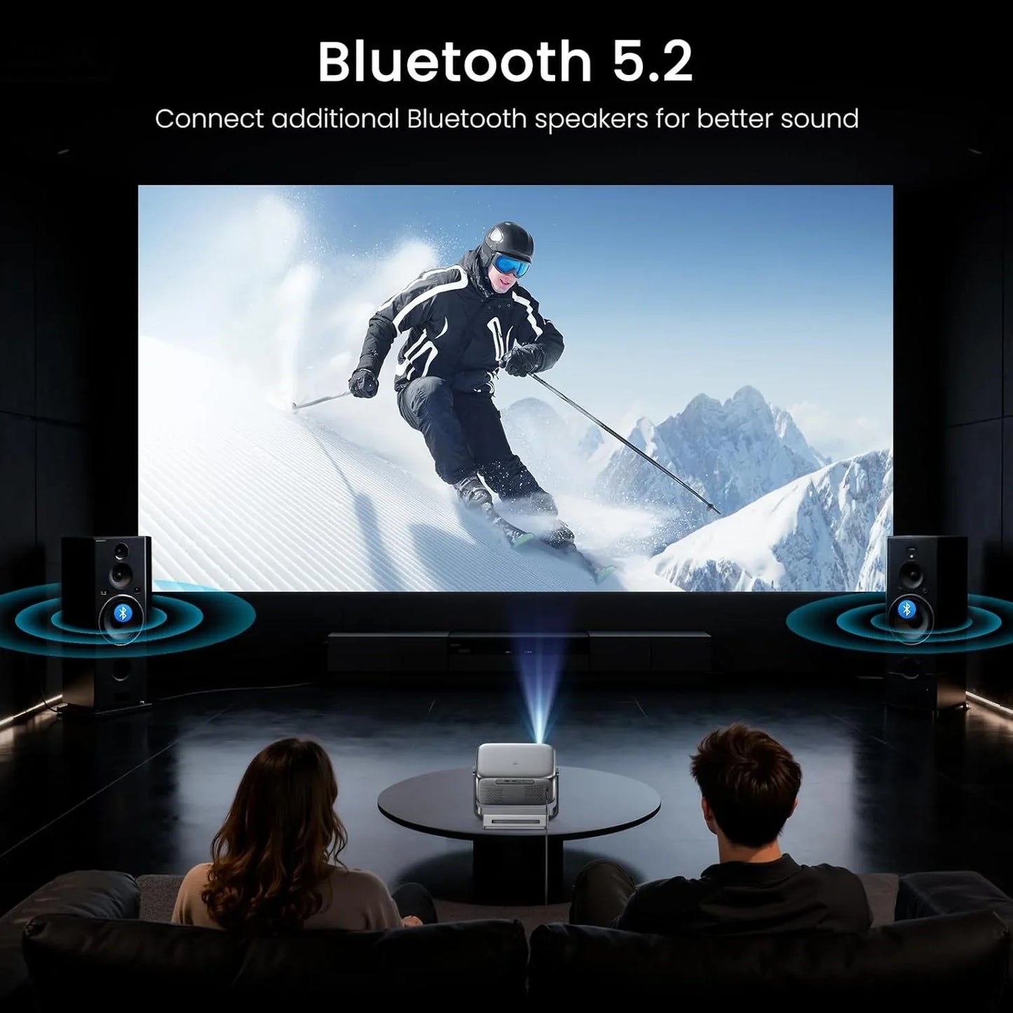 2000 Ansi Official Licensed Google TV Outdoor Projector 4K Decoding, Smart Projector