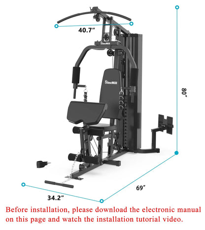 Home Gym SCM-1148L 148lb Multifunctional Full Body Home Gym Equipment For Home Workout