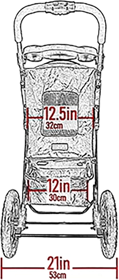 No-Zip Nv Pet Stroller For Cats/Dogs Zipperless Entry Easy One-Hand Fold Gel-Filled Tires Plush Pad Plus Weather Cover Included 3 Colors