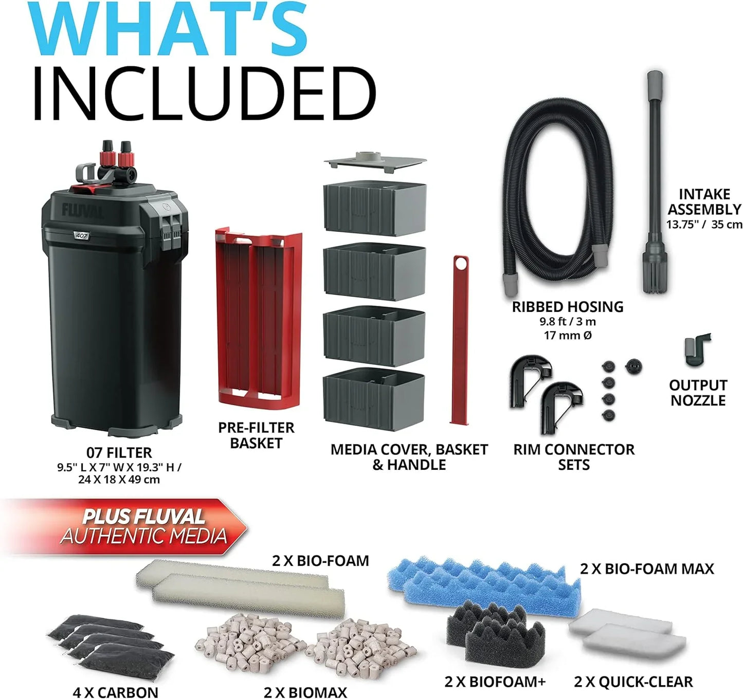 407 Perfomance Canister Filter- For Aquariums Up To 100 Gallons- Aquarium Canister Filter