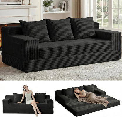 Loveseat Boneless Convertible Sofa Bed, Folding Floor Futon Sleeper Sofa Couch Bed- Boneless Foldable Couch