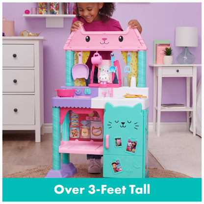 Gabby's Dollhouse Cakey Cat Kitchen Set For Kids, 3 Ft. Tall Play Kitchen With Sounds And Accessories