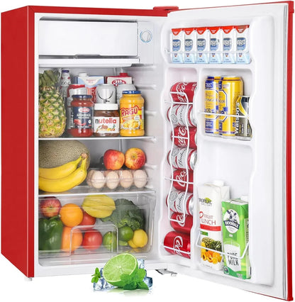 Upstreman 3.2 Cu. Ft. Mini Fridge Freezer Single Door Fridge Dorm Fridge Adjustable Thermostat