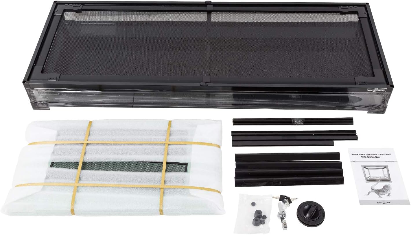 Repti Zoo 67 Gallon Reptile Terrarium, Sliding Glass Doors, 48 In. x 18 In. x 18 In