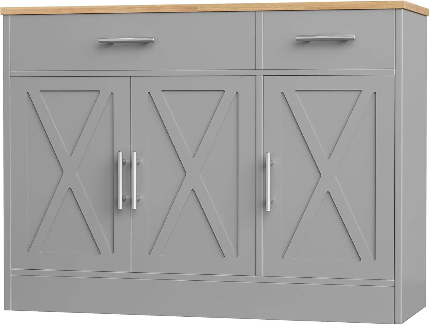 Shintenchi Modern Farmhouse Sideboard Buffet Cabinet With Storage With 3 Doors