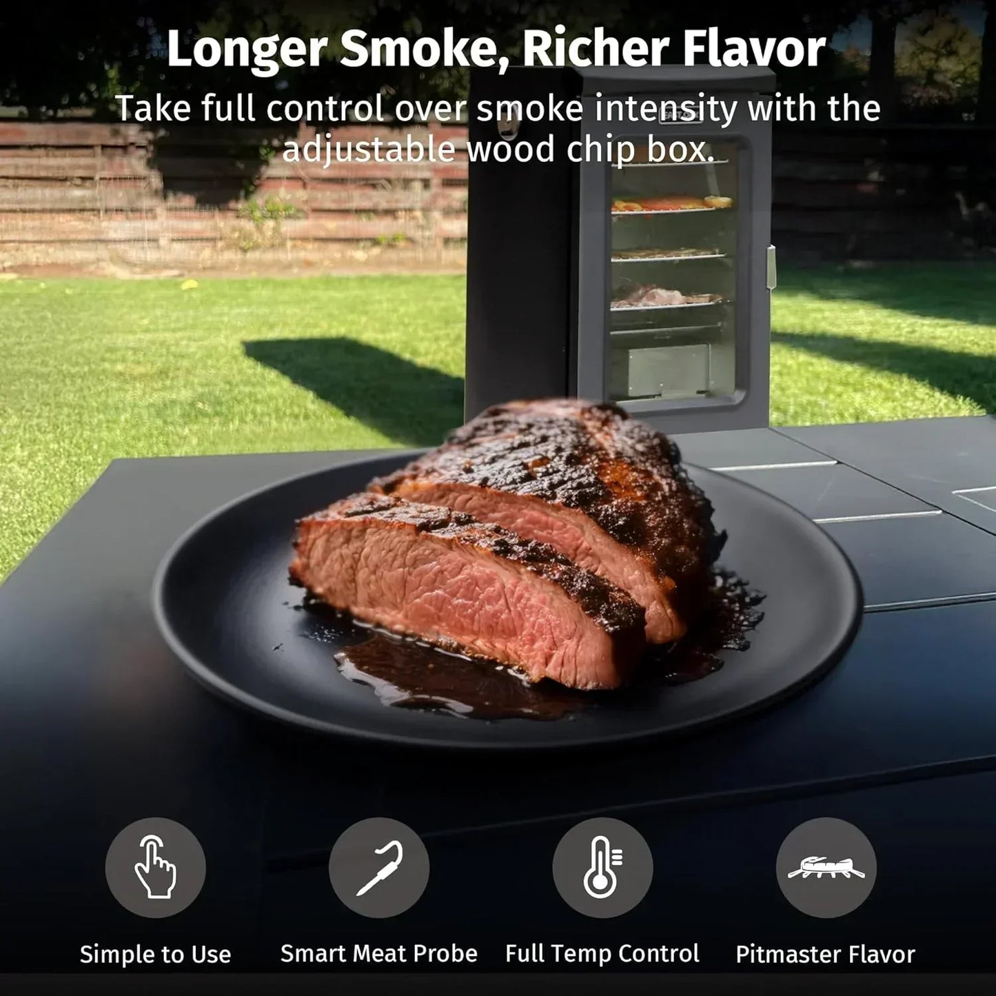 East Oak 30 In. Outdoor Electric Smoker Built-In Meat Probe Smokes Up To 6 Times Longer