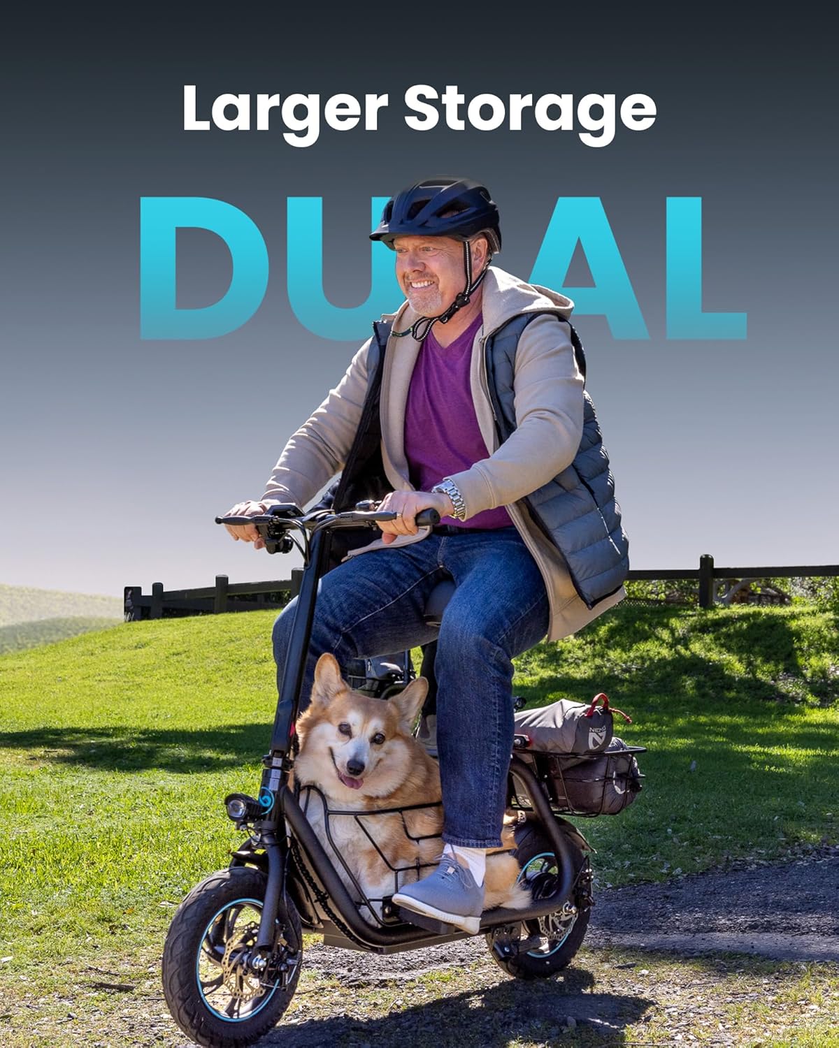 Gyroor Electric Scooter With Basket And Seat, 550W, 20 Mile Range