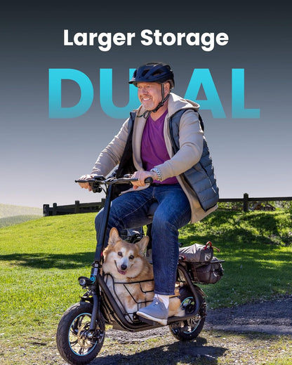 Gyroor Electric Scooter With Basket And Seat, 550W, 20 Mile Range