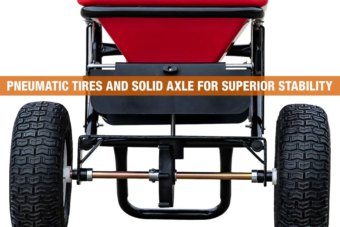 Walk Behind Push Spreader, 100lb Capacity, For Salt, Ice And Snow Melt, Included Grate And Cover With Enclosed Gearbox For Protection