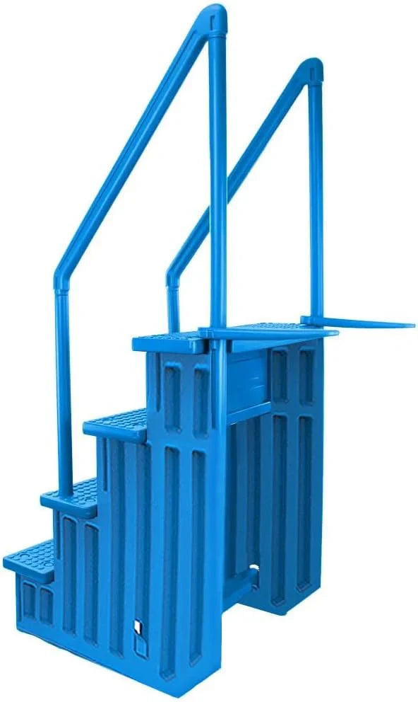 Select Anti-Slip in-Pool Steps, Gray, For Above Ground Swimming Pools, Can Mount To Decks 48 In. To 54 In. H, Safety Stairs Capacity Up To 300 Lbs