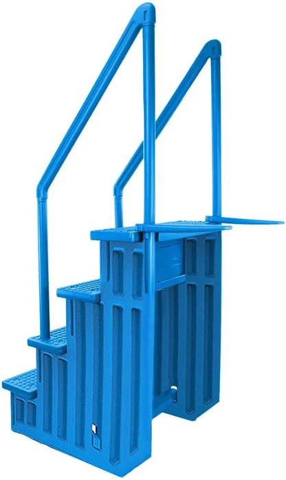 Select Anti-Slip in-Pool Steps, Gray, For Above Ground Swimming Pools, Can Mount To Decks 48 In. To 54 In. H, Safety Stairs Capacity Up To 300 Lbs