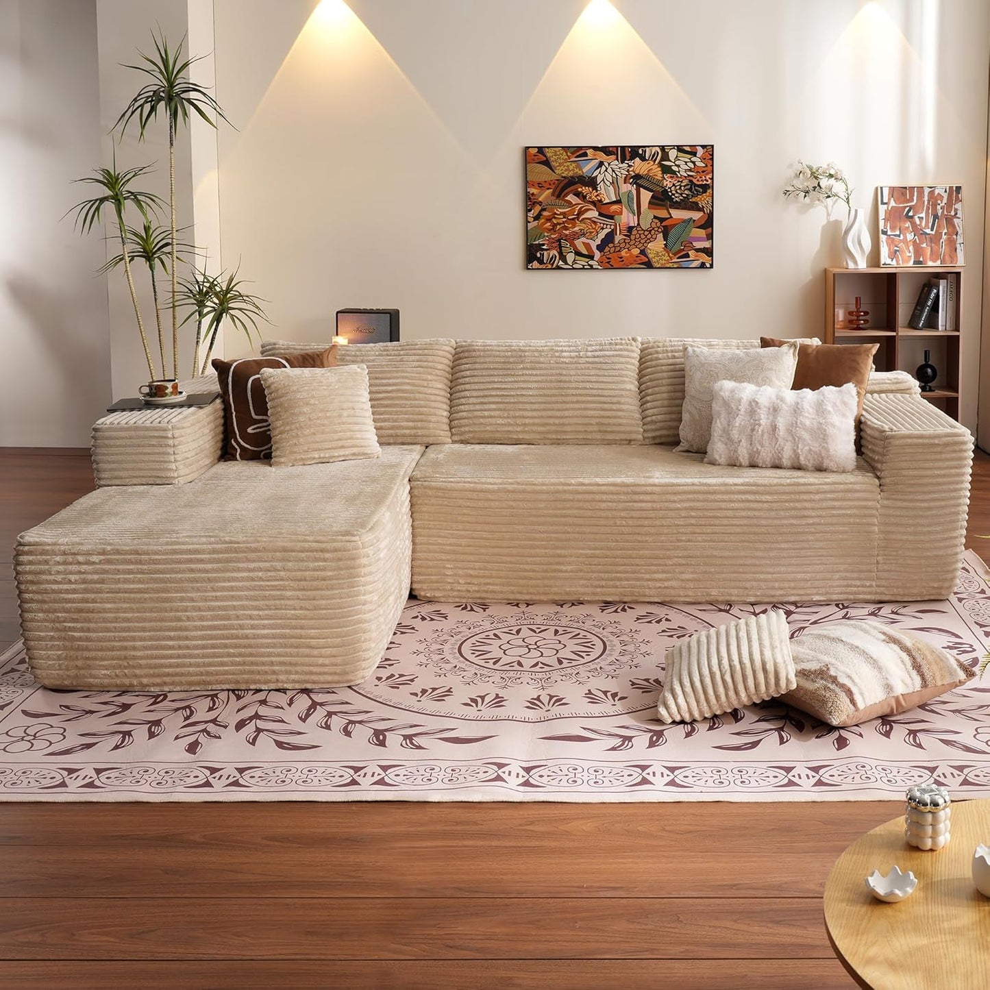 Ovios 104 In. Cloud Sectional Couch With L-Shape Chaise, Modern Modular Sofa With Deep Seat, Upholstered Couches For Living Room Bedroom
