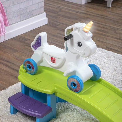 Unicorn Up And Down Roller Coaster Toy For Kids, Ride On Push Car, Indoor/Outdoor Playset, Toddler Ages 2- 5 Years Old, Compact Storage