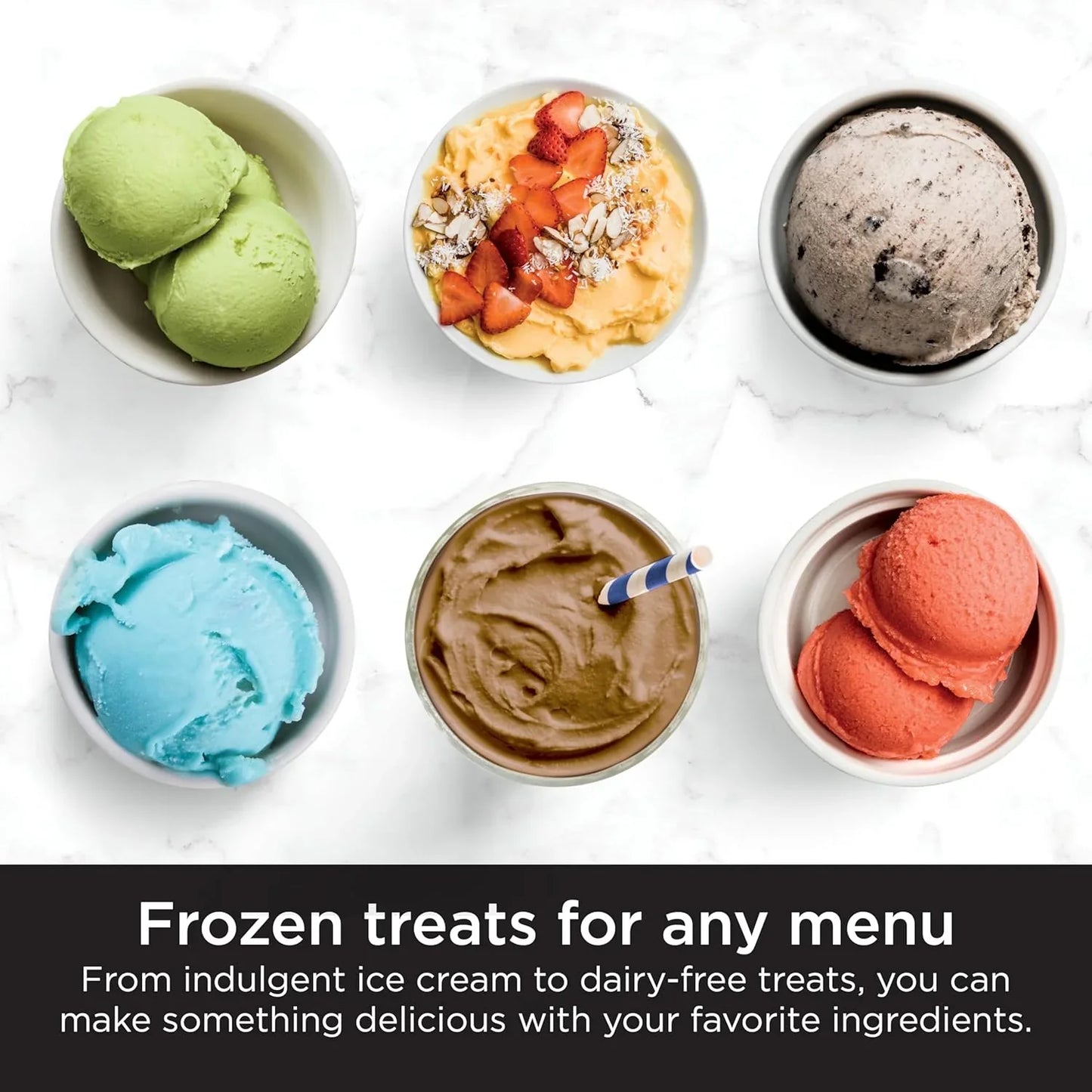 Ninja NC301 CREAMi Ice Cream Maker, For Gelato, Mix-Ins, Milkshakes, Sorbet, Smoothie Bowls And More, 7 One-Touch Programs, With
