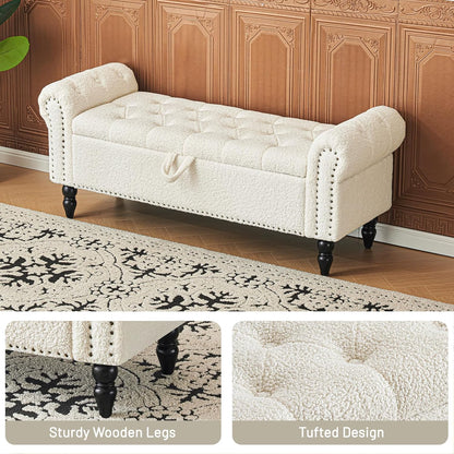 Furniliving Modern Storage Ottoman Bench