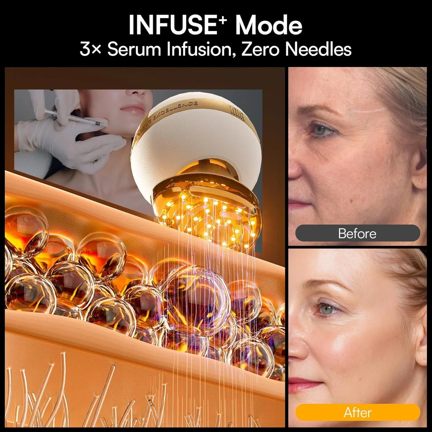 Inia Sphera Upgraded 8-in-1 Microcurrent Facial Device For Face And Neck Red Light