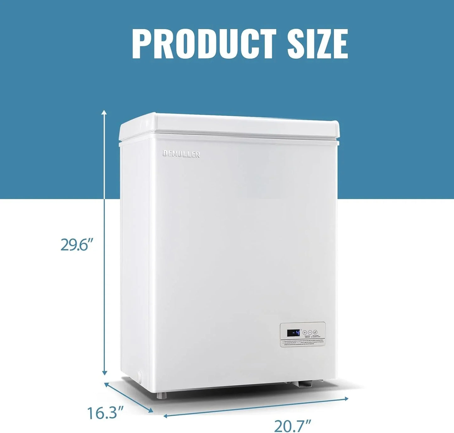 Chest Freezer 5.0Cubic Feet Deep Freezer Freestanding Freezers Removable Stainless Steel Basket