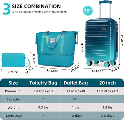 6-piece Luggage Set, Expandable Hardshell Suitcase Set With Spinner Wheels, Lightweight Rolling Luggage Set