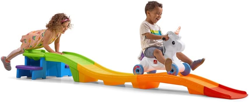 Unicorn Up And Down Roller Coaster Toy For Kids, Ride On Push Car, Indoor/Outdoor Playset, Toddler Ages 2- 5 Years Old, Compact Storage