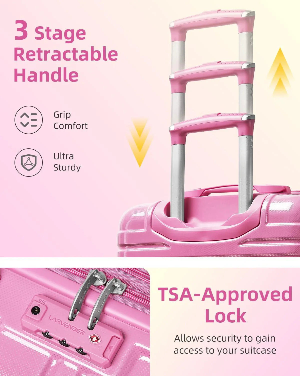 6-piece Luggage Set, Expandable Hardshell Suitcase Set With Spinner Wheels, Lightweight Rolling Luggage Set
