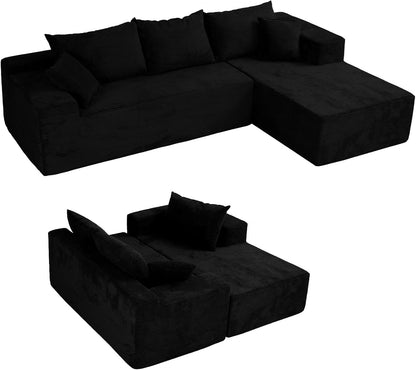 Cloud Sectional Couch With L-Shape Chaise, Modern Modular Sofa With Deep Seat, Upholstered Couches For Living Room Bedroom, No Assembly Required