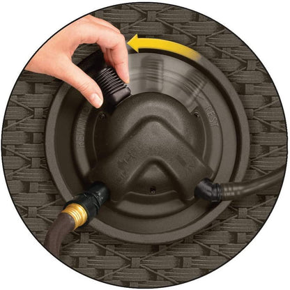 Suncast Aquawinder 125 Wicker Garden Hose Reel C Lightweight Portable Hands C Free Water Powered Retractable Hose Reel C Java