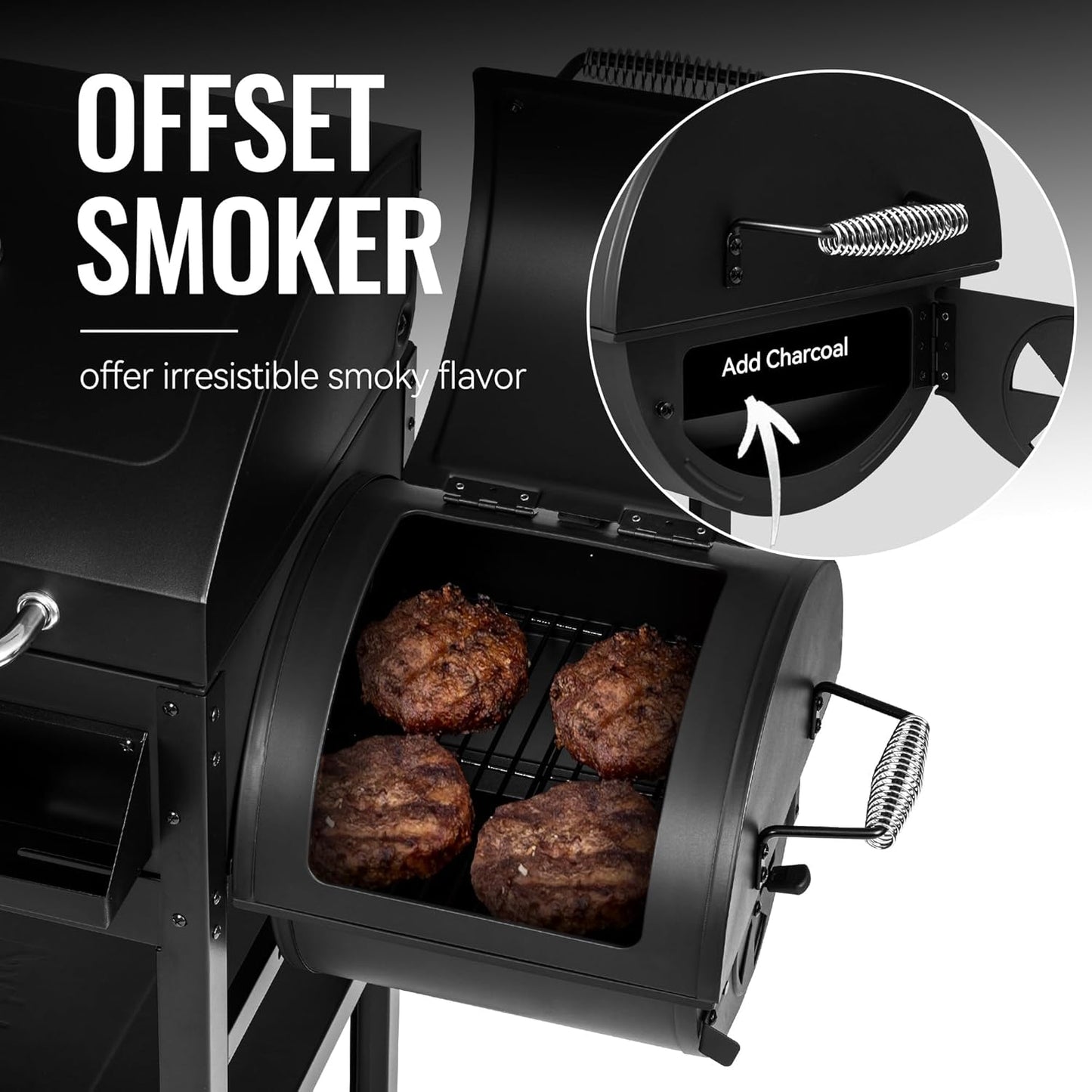 2-Burner Gas And Charcoal Combo Grill With Smoker And Side Burner, 34,000 BTU, 1020 Sq. In., Black